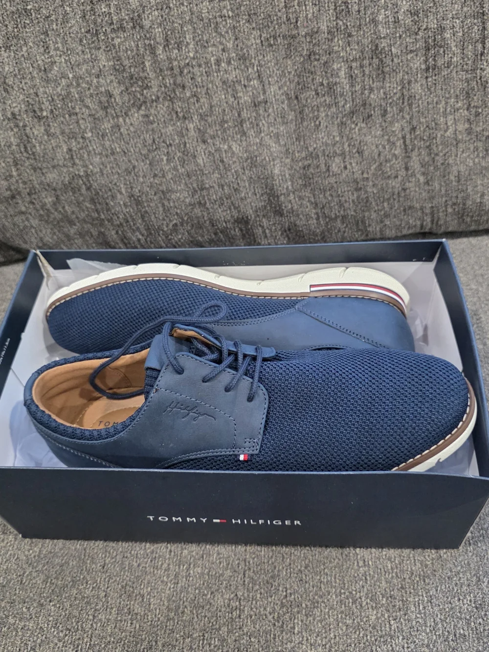 Tommy Hilfiger Men’s Navy Knit Casual Derby Shoes